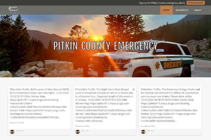 Pitkin Emergency website